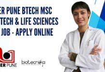 IISER Pune BTech MSc Biotech & Life Sciences JRF Job – Apply Online IISER Pune BTech MSc