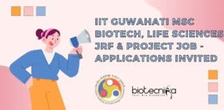 IIT Guwahati MSc Biotech
