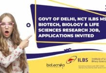 Govt of Delhi, NCT ILBS MSc Biotech, Biology & Life Sciences Research Job, Applications Invited ILBS Biology Research Job
