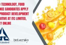 Food Technology, Food Science Candidates Apply For Product Development Executive at ITC Limited, Apply Online ITC Limited Food Tech