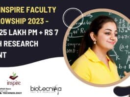 Inspire Faculty Fellowship 2023