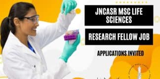 JNCASR MSc Life Sciences