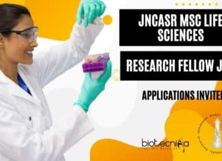 JNCASR MSc Life Sciences