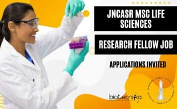 JNCASR MSc Life Sciences
