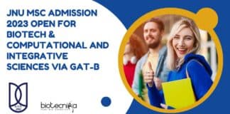 JNU MSc Admission 2023
