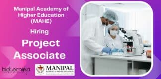 MAHE Manipal Associate Job For Biology, Genetics, Microbiology - Applications Invited