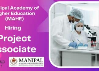 MAHE Manipal Associate Job For Biology, Genetics, Microbiology - Applications Invited