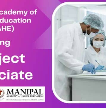 MAHE Manipal Associate Job For Biology, Genetics, Microbiology - Applications Invited