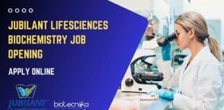 Jubilant LifeSciences Biochemistry Job