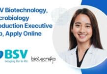 BSV Biotechnology, Microbiology Production Executive Job, Apply Online BSV Biotechnology