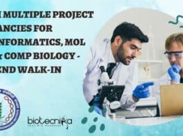 NABI Project Vacancies For Bioinformatics, Mol Bio & Comp Biology - Attend Walk-In
