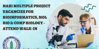 NABI Project Vacancies For Bioinformatics, Mol Bio & Comp Biology - Attend Walk-In