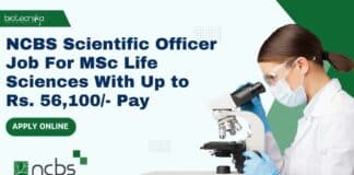 NCBS Scientific Officer Job