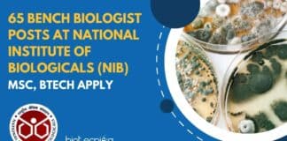 NIB Bench Biologists Vacancies