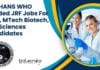 NIMHANS WHO Funded JRF Jobs For MSc, MTech Biotech, Life Sciences Candidates NIMHANS JRF Jobs MTech