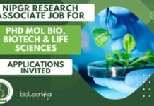 NIPGR Research Associate Job For PhD Mol Bio, Biotech & Life Sciences – Applications Invited NIPGR Research