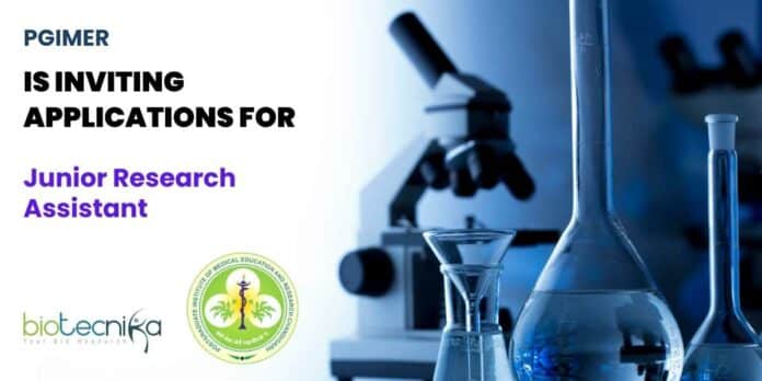 PGIMER Jr. Research Assistant Job For MSc Life Sciences, Mol Bio & Bioinformatics, Applications Invited