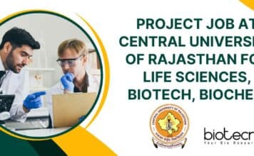 CURAJ Project Job For MSc Biotech, Biochem, Life Sciences