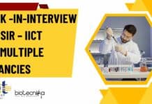 CSIR-IICT BSc, MSc, BTech Biotech, Life Sciences Jobs - Walk-In