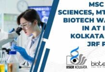 MSc Life Sciences, MTech Biotech Walk-In at IISER Kolkata For JRF Post IISER Kolkata MTech Biotech