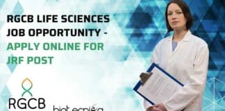 RGCB Life Sciences Vacancy