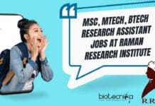 MSc, MTech, BTech Research Assistant Jobs at Raman Research Institute Raman Research Institute MTech