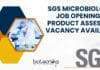 SGS Microbiology Job Opening – Product Assessor Vacancy Available SGS Microbiology Job Opening