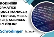 Schrödinger Informatics Product Manager Job For BSc, MSc & PhD Life Sciences – Apply Online Schrödinger Informatics Product Manager