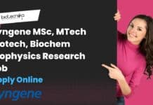 Syngene MSc, MTech Biotech, Biochem, Biophysics Research Job – Apply Online Syngene MSc MTech Biotech