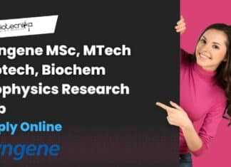 Syngene MSc MTech Biotech