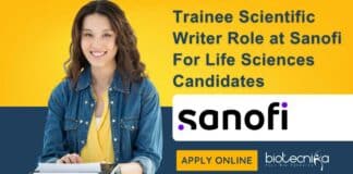 Trainee Scientific Writer Sanofi
