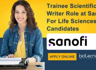 Trainee Scientific Writer Sanofi
