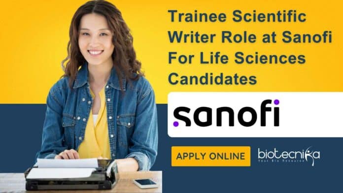 Trainee Scientific Writer Sanofi