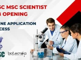 UPSC Biochemistry Scientist Recruitment