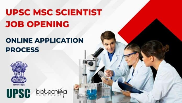 UPSC Biochemistry Scientist Recruitment