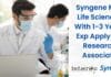 Syngene MSc Life Sciences With 1-3 Years Exp Apply For Research Associate Syngene Research Associate Life