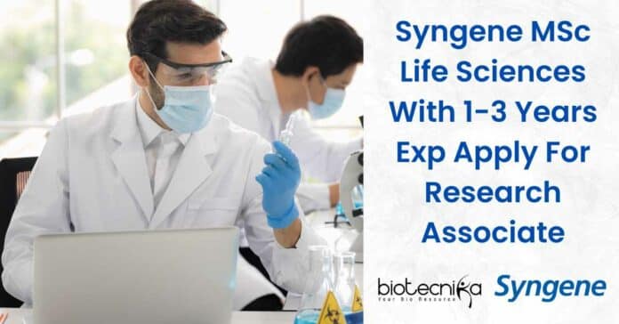 Syngene Research Associate Life