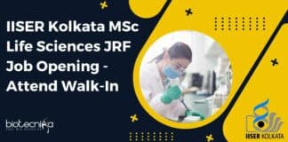 Life Sciences IISER Kolkata JRF Job - Attend Walk-In