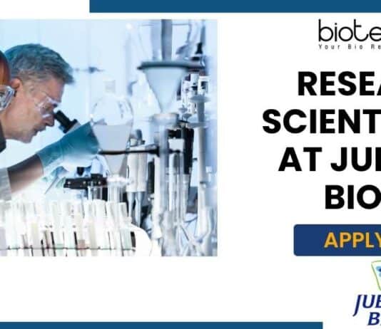 Research Scientist Job Jubilant Biosys - Biophysics, Biochem Apply