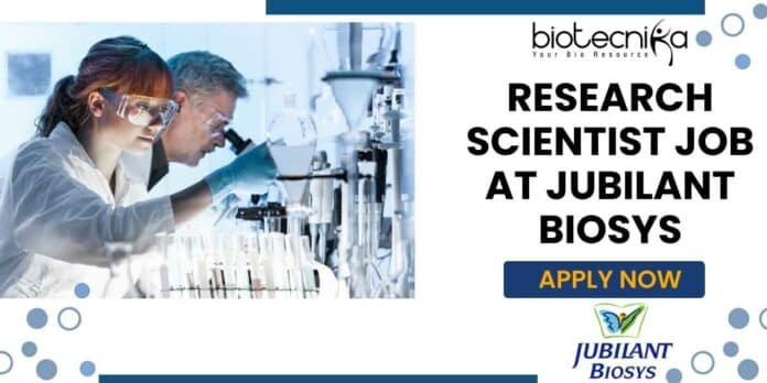 Research Scientist Job Jubilant Biosys - Biophysics, Biochem Apply