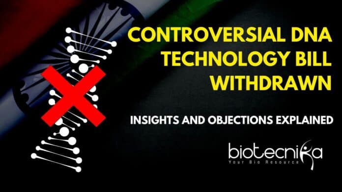 DNA Technology Bill Withdrawn