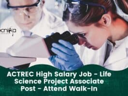 ACTREC High Salary Job - Life Science Project Associate Post - Attend Walk-In