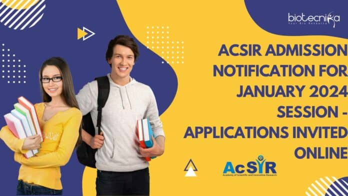 AcSIR Admission Notification 2024 New