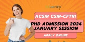 AcSIR CSIR-CFTRI PhD 2024