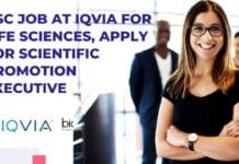 BSc Job at IQVIA For Life Sciences, Apply For Scientific Promotion Executive BSc Job at IQVIA