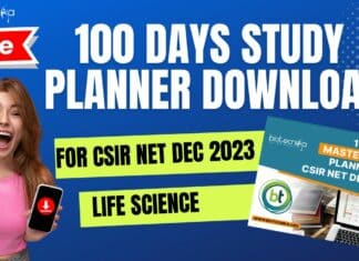 100 Day Planner For CSIR NET