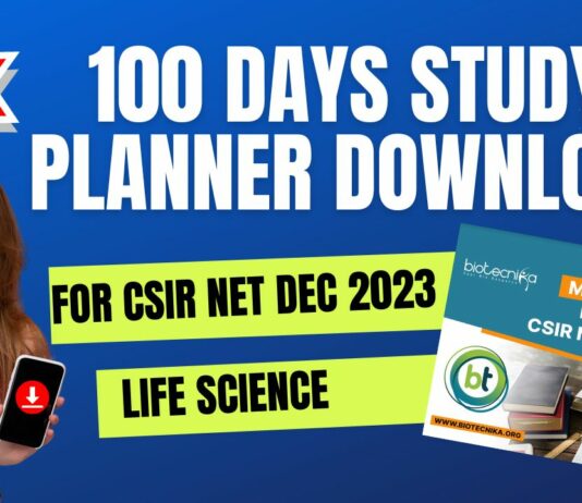 100 Day Planner For CSIR NET