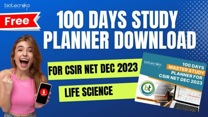 100 Day Planner For CSIR NET