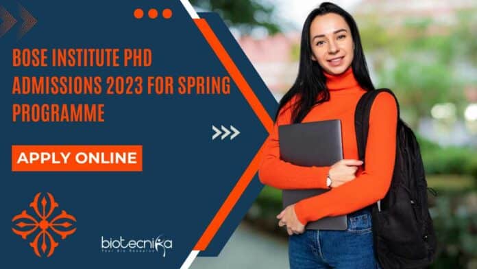 Bose Institute Admissions 2023