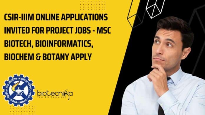 CSIR-IIIM Project Jobs